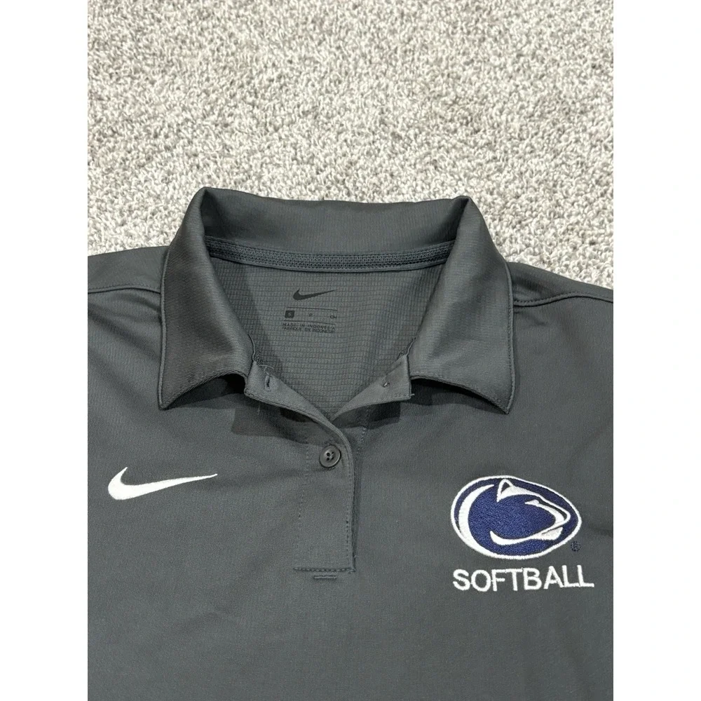 Nike PSU Penn State University Softball Gray Polo Shirt Women's Size Small Shirt